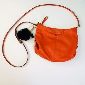 Coach Coral Orange Leather Ashley Crossbody Purse